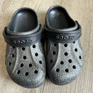 C12 black sparkle CROCS